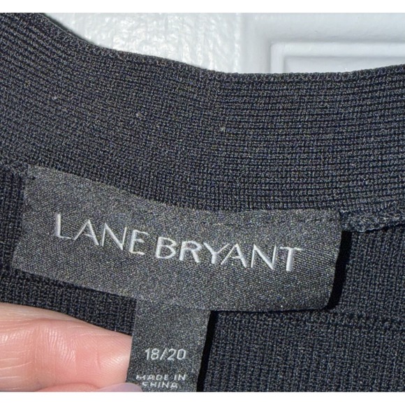 Lane Bryant Black Zip Front Casual Top Long Sleeve Stretch Knit Size 18/20 - Picture 6 of 6
